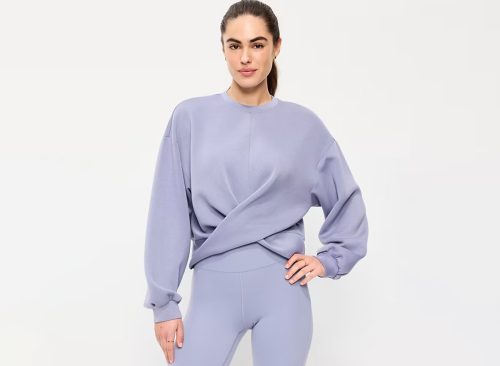 Bounce Fleece Twist-Front Top