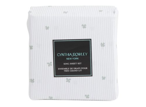 CYNTHIA ROWLEY Striped Shamrock Sheet Set