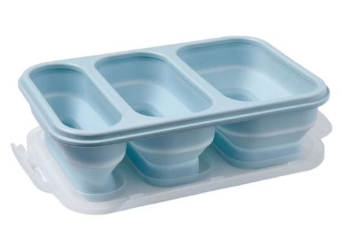 Crofton 3 Compartment Collapsible Food Storage Box, Blue