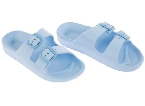 Double Strap Buckled Slide Sandals