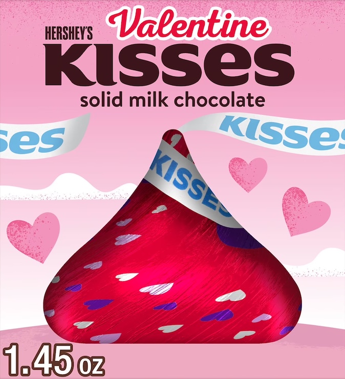 HERSHEY'S KISSES Solid Milk Chocolate, Valentine's Candy Gift Box