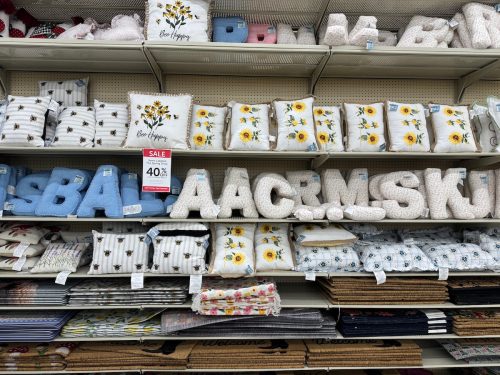Hobby Lobby pillows and letters