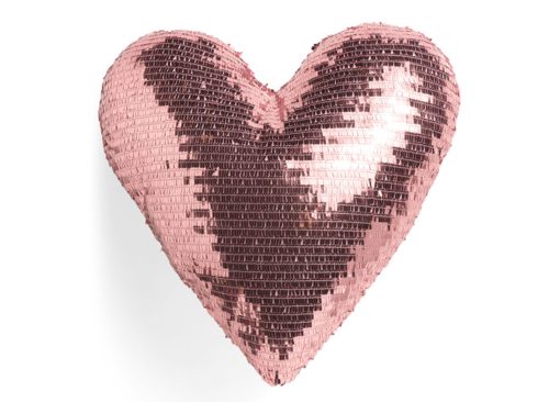 ISAAC MIZRAHI NEW YORK 20x19 Party Sequin Heart Shaped Pillow