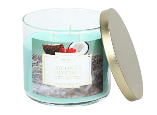 Interiors By Design 3-Wick Candle with Lid - Tropical Coconut Breeze