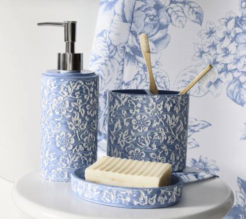 blue Laura Ashley bathroom accessories