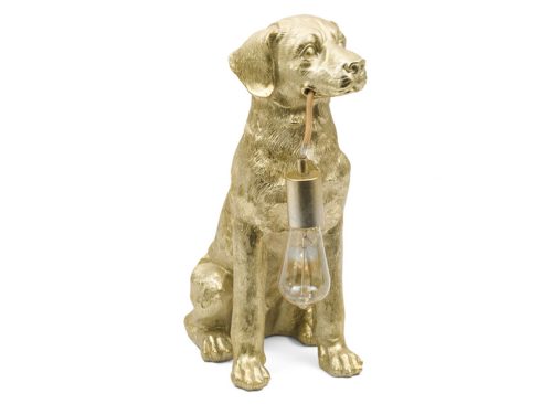 KARMA HOME 17.5in Metallic Seated Dog Table Lamp