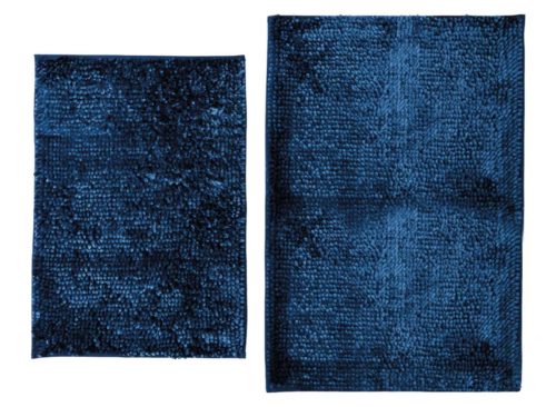 KIRKTON HOUSE 2 Piece Luxury Chenille Bath Rug, Navy Blue