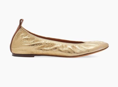 Lanvin Metallic Leather Ballerina Flats