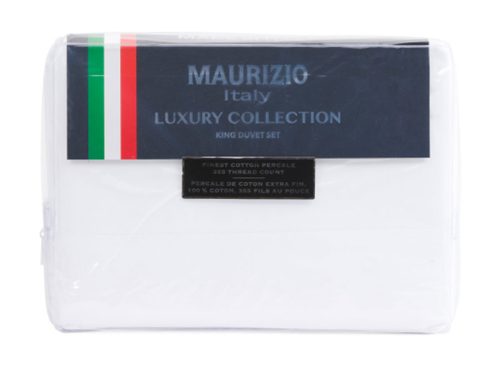 MAURIZIO ITALY Made In Italy 335ct Cotton Percale Duvet Set