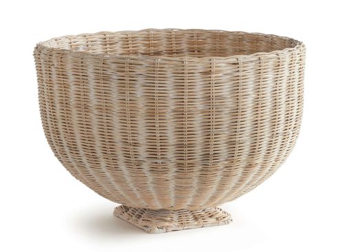 Open Box: Handwoven Rattan Footed Bowl