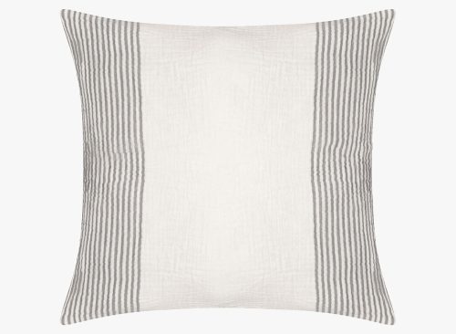 Open Box: Hanlee Turkish Cotton Striped Pillow, 22" - Gray/Ivory