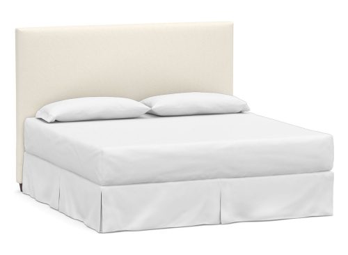 Open Box: Raleigh Square Upholstered Tall Headboard Without Nailheads (53") - Performance Heathered Basketweave Ivory