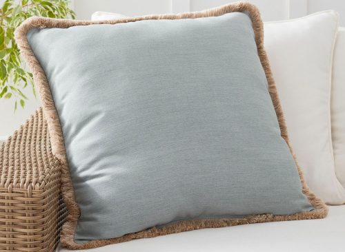 Open Box: Sunbrella® Solid Fringe Outdoor Pillow, 24" - Dark Chambray