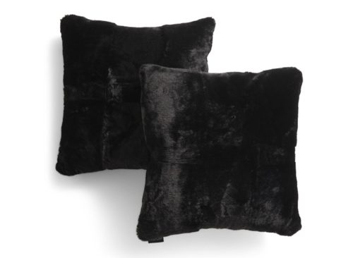 RACHEL ZOE 20x20 2pk Koda Solid Faux Fur Pillows