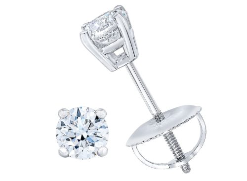 Round Brilliant 0.36 ctw VS2 Clarity, I Color Diamond 14kt White Gold Stud Earrings