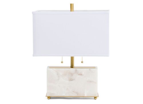 SIMON BLAKE 16x21 Alabaster Double Pull Table Lamp