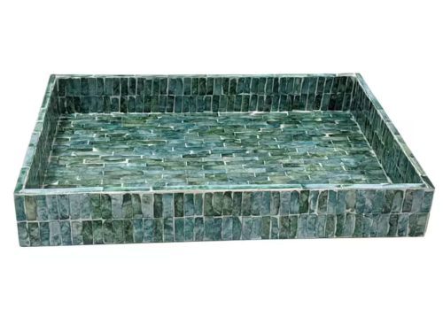 Turquoise Capiz Decorative Tray by Ashland®