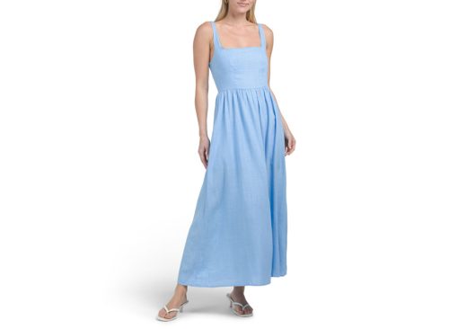 WHITE CLOSET Linen Blend Sleeveless Maxi Dress 