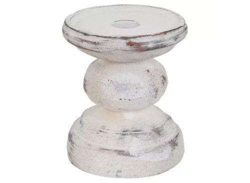 Whitewash Pedestal Taper & Pillar Candle Holder