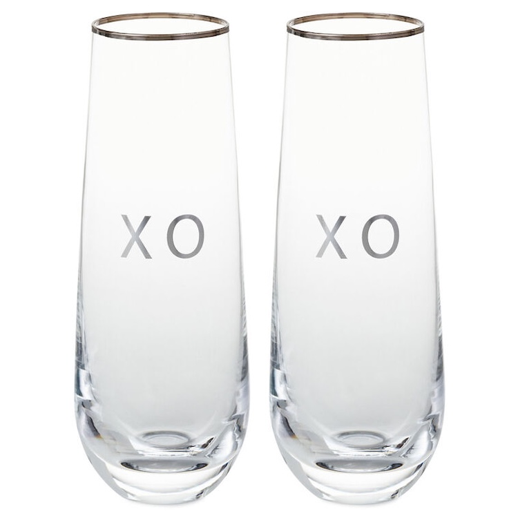 XO Stemless Champagne Flutes