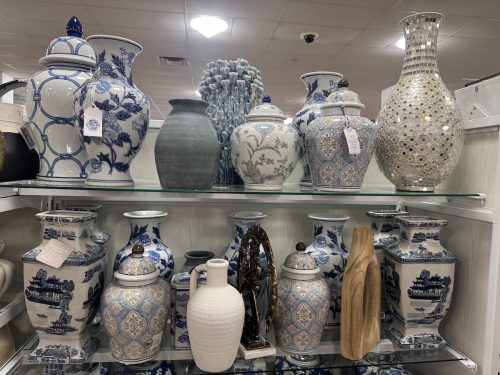 blue and white ginger jars