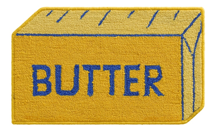 Yellow Butter Stick Hand Hooked Recycled Indoor Outdoor Rug