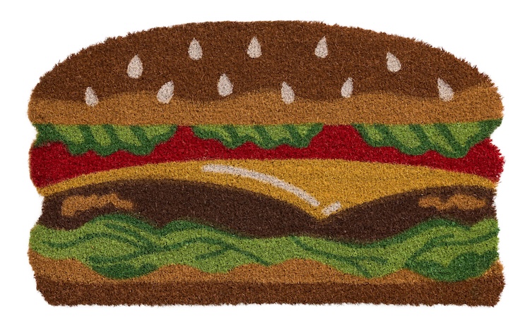 Cheeseburger Shaped Coir Doormat