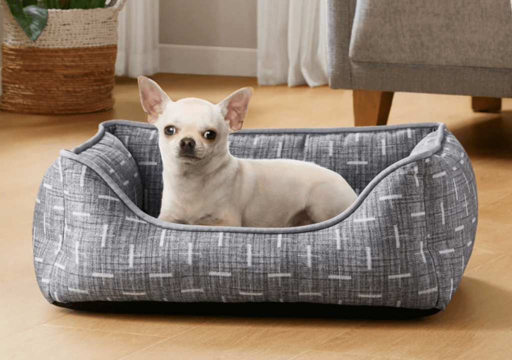 Kirkland pet bed with dog