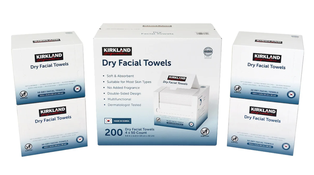 Kirkland dry facial towels