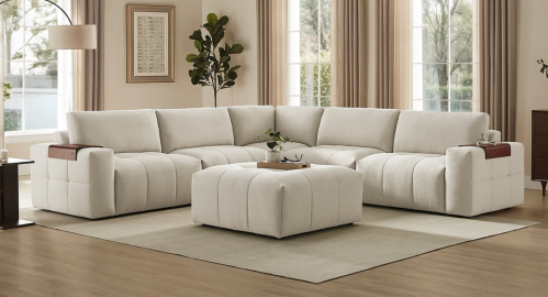 beige modular sofa