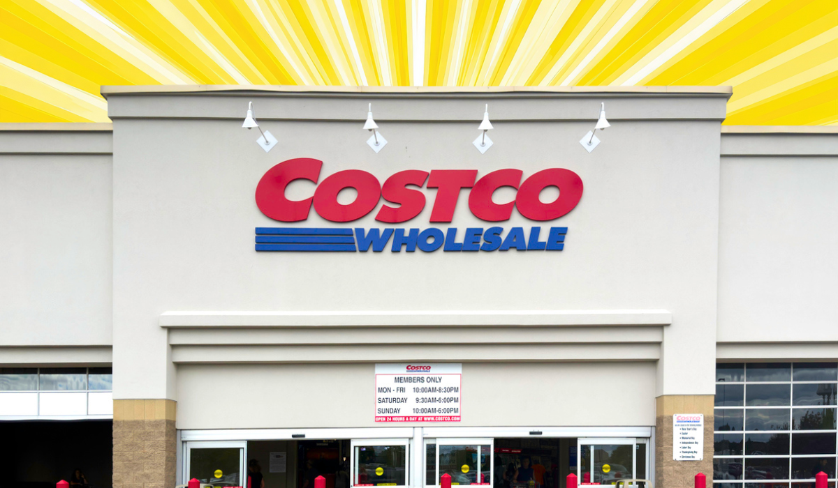 Costco store with a yellow background