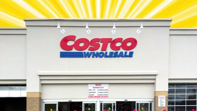 Costco store with a yellow background