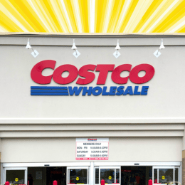 Costco store with a yellow background
