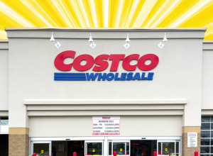 Costco store with a yellow background