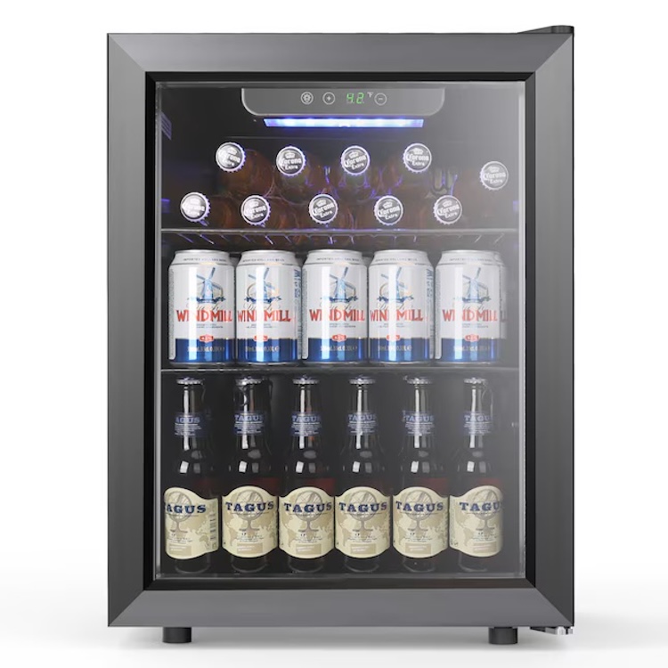 COWSAR 16.93-in W 68 -Can Capacity Black Freestanding Indoor Beverage Refrigerator