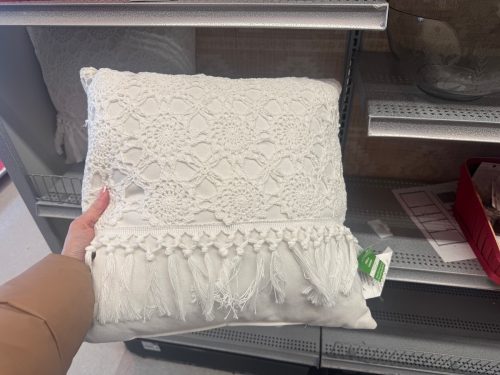 crocheted pillow