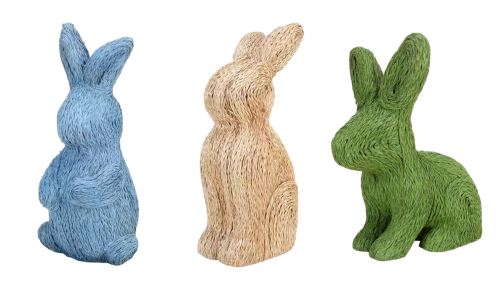 papier-mache Easter bunnies