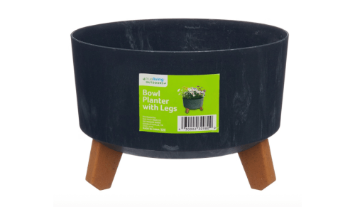 black planter with legs
