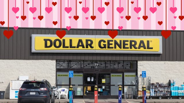 Dollar general pink hearts background