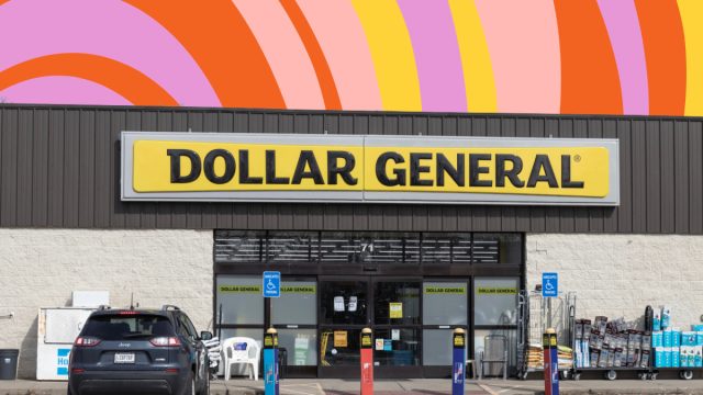 Dollar general purple and orange background