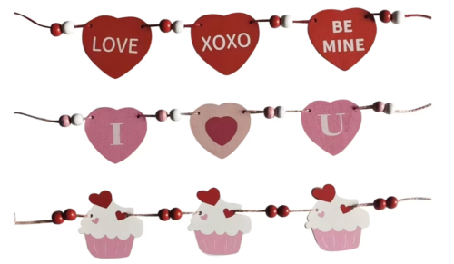 Valentine's Day wood garlands