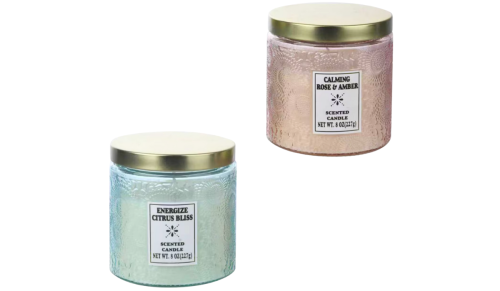 blue and pink candles