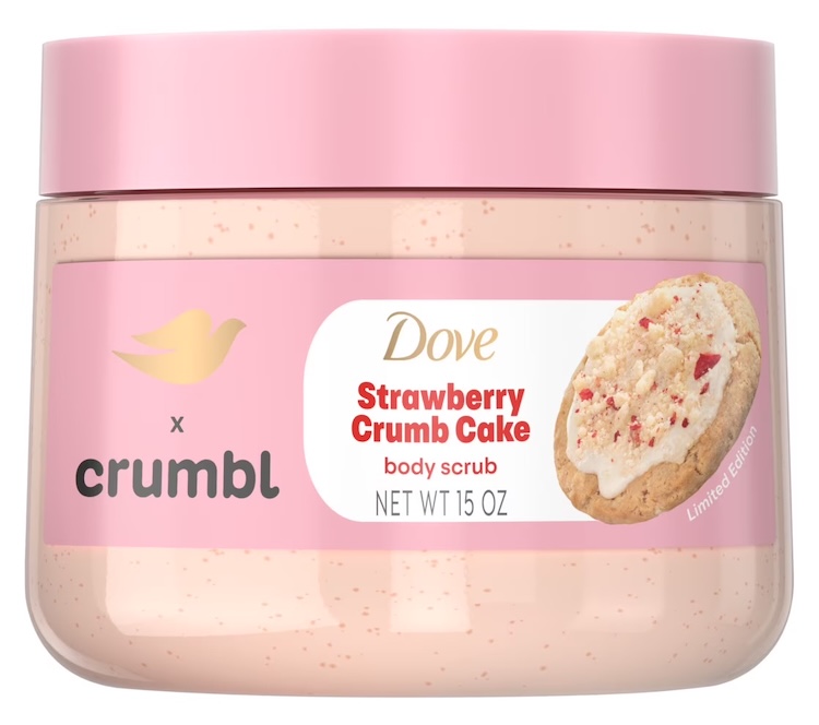 Dove Crumbl Body Scrub Strawberry Crumb Cake