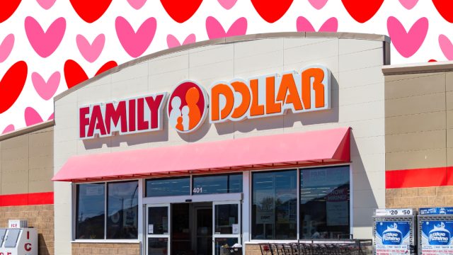 Family dollar store hearts background