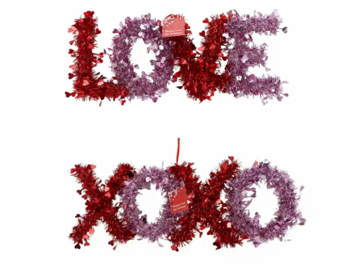 Valentine's Day tinsel words
