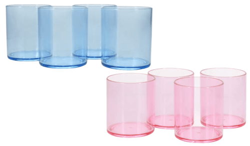 blue and pink glasses