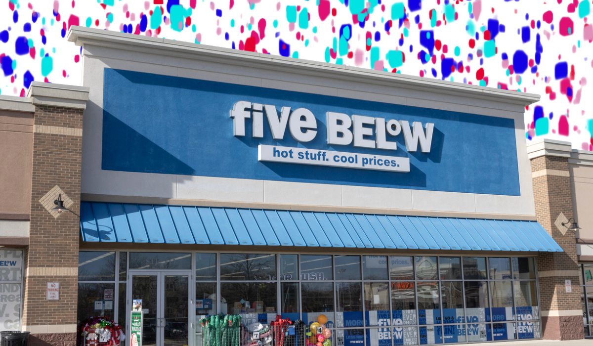 Five Below store with a blue and purple background