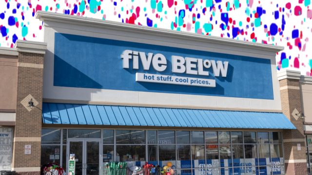 Five Below store with a blue and purple background