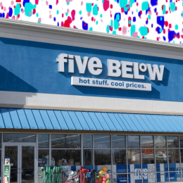 Five Below store with a blue and purple background