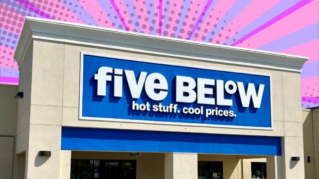 Five below store pink purple background